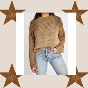 Wzór na sweterek vintage handmade Lenon Top Down Knit Tutorial Instrukcje dotyczące wzoru na drutach Wzór na sweter Lenon Wzór na sweter