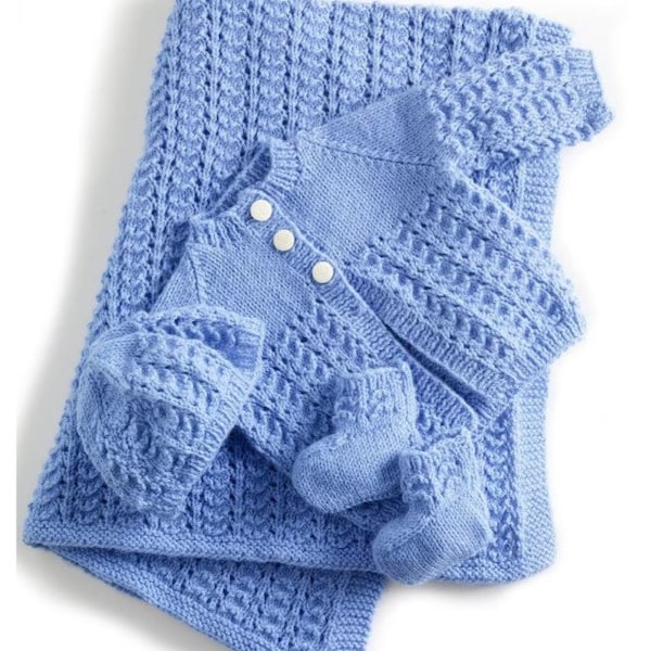 Baby Knitting Pattern PDF -Matinee coat/Jacket, Mitts, Bonnet and Booties DK Easy Knit Baby Jacket Cardigan Hat Bootees  Knitting baby Sweat