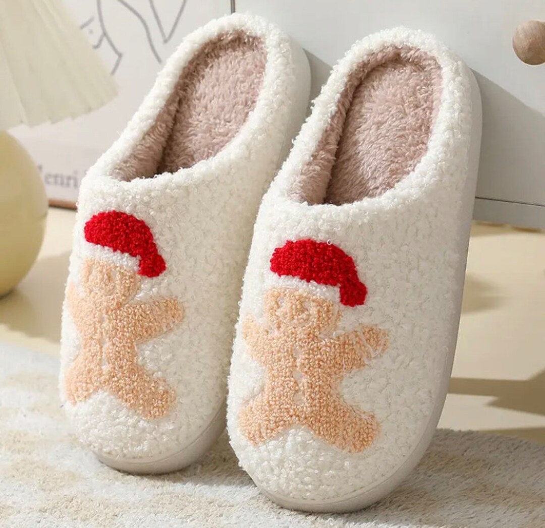 Gingerbread House Slippers, Womens Christmas Slippers Etsy Womens Christmas Slippers