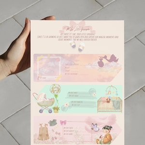 Pôster editável de marco do bebê | Decoração de pôster para berçário | Modelo editável do Canva | Lembrança do primeiro ano do bebê