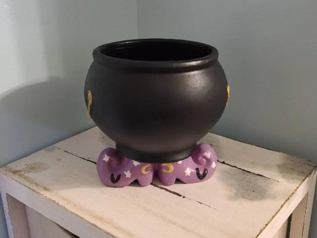 Halloween Candy Dish/cauldron Candy Dish/ceramic Witch Etsy