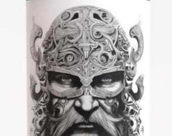 Viking Themed Travel Mug Norse Mythology Coffee Cup Nordic Warrior Tumbler