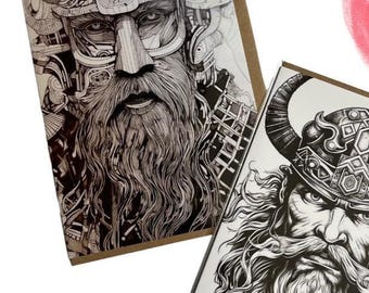 Viking Graduation Card Nordic Warrior Illustration Norse Mythology Inspired Gift