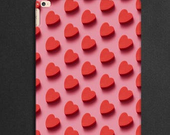 Heart iPad Air 2 Case Red Love Pattern Cute Tablet Cover Romantic Gift For Her Valentines Gift Slim Snap Protective Case