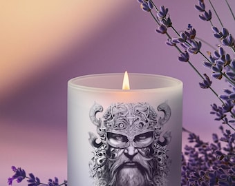 Bougie blanche Viking Guardian 200 g, sanctuaire parfumé