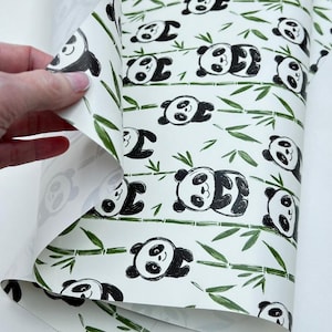Papel de regalo con diseño de panda: ideal para baby shower, cumpleaños infantiles, amantes de los animales, naturaleza, embalaje ecológico.