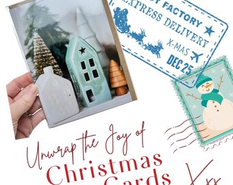 Nordic Christmas Card: Blank Inside, Festive Design (7x5")