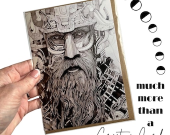 Viking Birthday Card Nordic Warrior Art Norse Mythology Gift Scandinavian Greeting For Him