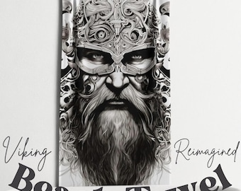 Viking Warrior Beach Towel: Nordic Art, Bold Swim & Festival Accessory