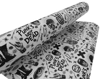 Punk Rock Gift Wrap: Skull & Safety Pin Grunge Design