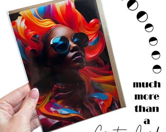 Fashion Model Greeting Card: Blank Inside (7x5 inch)