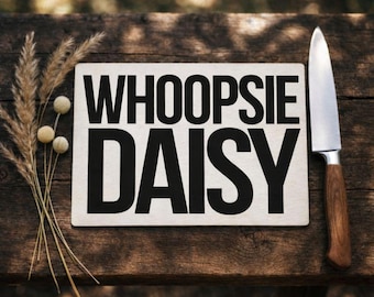 Whoopsie Daisy Worktop Protector - Textured Chopping Cutting Board with Non-Slip Feet Black & White