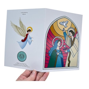 Religijna kartka świąteczna pusta w środku – życzenia ze sceny Narodzenia, duchowa kartka świąteczna 7x5", papeteria świąteczna oparta na wierze