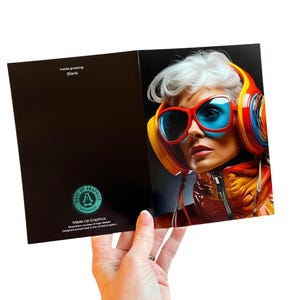 Cartes de voeux DJ Chick – jeu de cartes de correspondance vierges musique fille, anniversaire génial ou cartes de remerciement, papeterie d'art club rétro pour elle