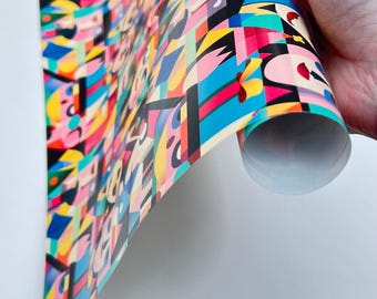 Papel de embrulho abstrato com tema de circo – Papel de presente colorido para carnaval