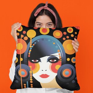 Art Deco Cushion – Square Suede Pillow, Elegant Black Gold Home Decor, Vintage-Inspired Graphic in Various Sizes
