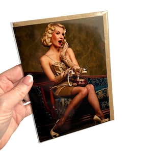 Classy Lady-wenskaarten – blanco elegante notitiekaartenset, vintage fashion verjaardags- of bedankkaarten, chique kunstprint voor haar