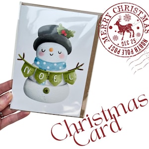 Schneemann Weihnachtskarte niedlicher festlicher Feiertagsgruß innen lustiger Winter Geschenk für Familie Freunde Kinder Erwachsene klassische Weihnachtskarte