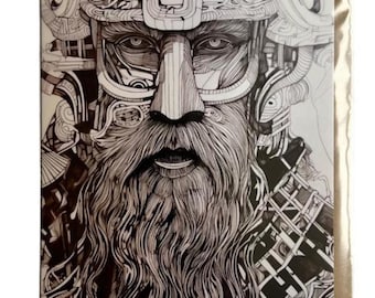 Viking Fathers Day Card Nordic Warrior Design Norse Mythology Inspired Gift For Dad