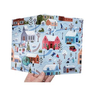 Village Christmas Card: Festive Winter Scene (7x5&quot;)