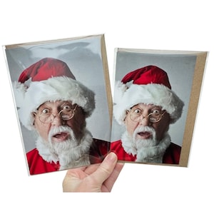 Santa Claus Christmas Card Funny Holiday Greeting Card Blank Inside Festive Santa Art Unique Christmas Stationery Winter Gift Idea