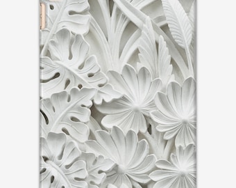 Aesthetic iPad Air 2 Case White Floral Minimal Tablet Cover Elegant Neutral Design Slim Snap Protective Case