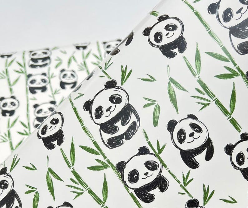 Panda Wrapping Panda Wrapping Paper - Bamboo Forest, Eco-friendly Gift Wrap - Etsy UK