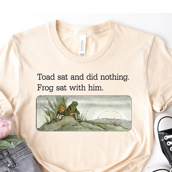 Frog and Toad T-Shirt, Toad Sat and Did Nothing Frog Sat With Him Shirt, Vintage Classic Book Shirt, Gift for Book Lover, Frog Lover Gift