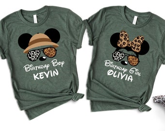 Custom Disney Animal Kingdom Shirts, Custom Disney Birthday Shirt, Disney Custom Name Shirt, Safari Mickey Minnie Shirts, Disney Trip Shirts