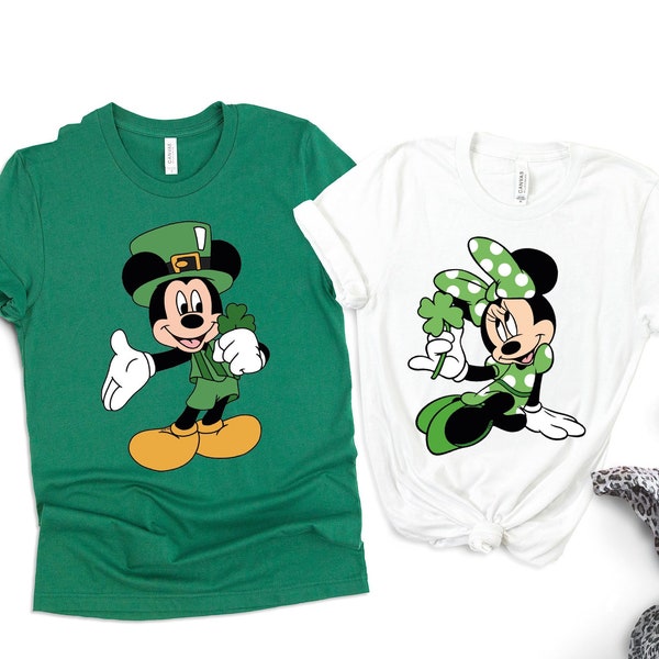 Disney Couple Shirts, Mickey And Minnie St. Patrick's Day Matching Shirt, Disney St Patrick's Shirt, Disney Shamrock Shirt, Disney Irish Tee