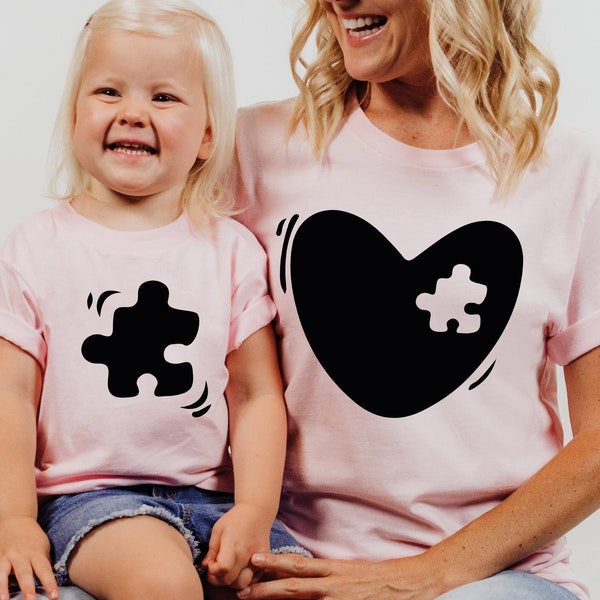 Mothers Day, Mommy and Me Heart Matching Shirt, Missing Piece Mom Heart Shirt, Puzzle One Piece Child Shirt, Mother Day Gift, New Mom Gift