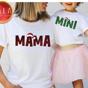 Mama and Mini Shirt, Matching Mom and Daughter Christmas Shirt, Mommy and Me Holiday Couple Shirt, Family Xmas Matching Gift, Christmas Gift