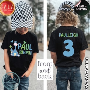 Dinosaur Birthday Shirt for Boys – Personalized T-Rex Birthday Tee – Custom Dino Birthday Outfit – Gift for Dinosaur-Loving Kids