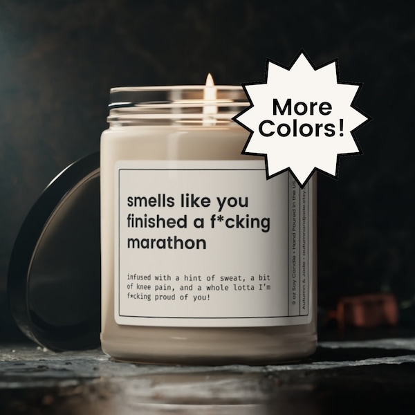 Marathon Gift, Marathon Candle, Gift for Marathon Runner, Marathon Gift for Friend, Girlfriend, Boyfriend, Funny Marathon Gift, Runner Gift