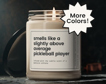 Pickleball Candle, Gift for Pickleball Player, Funny Pickleball Gift, Christmas Gift for Pickleball Player, Pickle Ball Player Birthday Gift