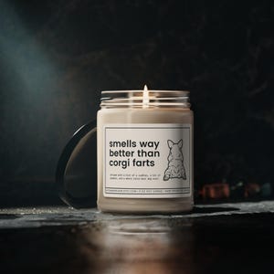 Corgi Gift, Corgi Farts Candle, Funny Corgi Gift, Corgi Mom Gift, Corgi Dad Gift, Corgi Lover Dog Lover Gift, Christmas Gift for Corgi Owner
