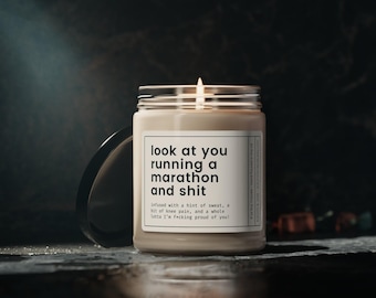 Marathon Gift, Marathon Candle, Gift for Marathon Runner, Marathon Gift for Friend, Girlfriend, Boyfriend, Funny Marathon Gift, Runner Gift