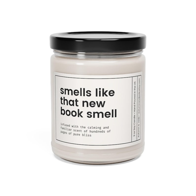 New Book Smell Candle, Gift for Avid Reader, Gift for Book Lover, Author Gift, Reading Candle, Birthday Gift for Reader, Gift for Bookworm image 6