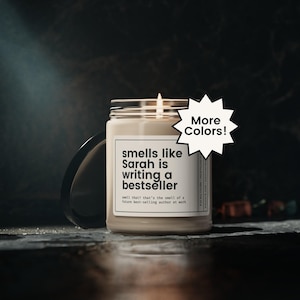 Custom Writer Gift, Personalized Gift for Author, Writing Candle, Birthday Gift Writer, Christmas Gift Author, Book Lover Gift, Writer Gift