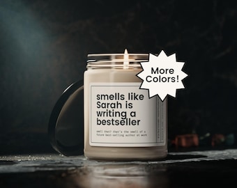 Custom Writer Gift, Personalized Gift for Author, Writing Candle, Birthday Gift Writer, Christmas Gift Author, Book Lover Gift, Writer Gift