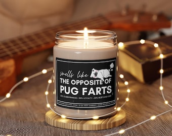 Pug Owner Gift, Funny Pug Candle, Gift for Pug Mom, Mama, Dad, Christmas & Birthday Gift for Pug Owner, Pug Farts Candle, Dog Lover Owner