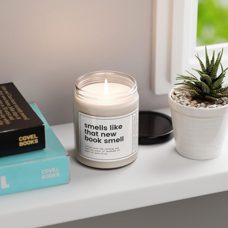 New Book Smell Candle, Gift for Avid Reader, Gift for Book Lover, Author Gift, Reading Candle, Birthday Gift for Reader, Gift for Bookworm image 9