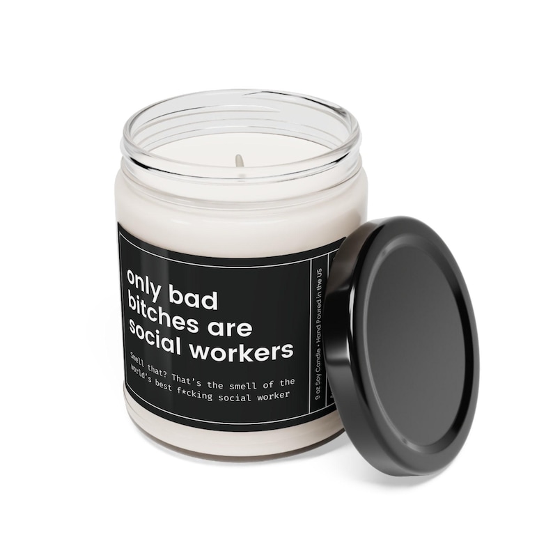 Regalo para trabajador social, vela divertida de trabajador social, regalo divertido de trabajador social, regalo para trabajador social, vela "Solo las malas perras son trabajadoras sociales" imagen 7