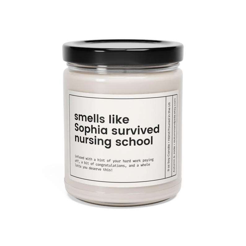 Custom Nurse Candle, Nursing Gift, Nursing School Grad Gift, Graduation Gift, Nursing Student Gift, Funny Nurse Gift, Nurse Graduation Gift afbeelding 5