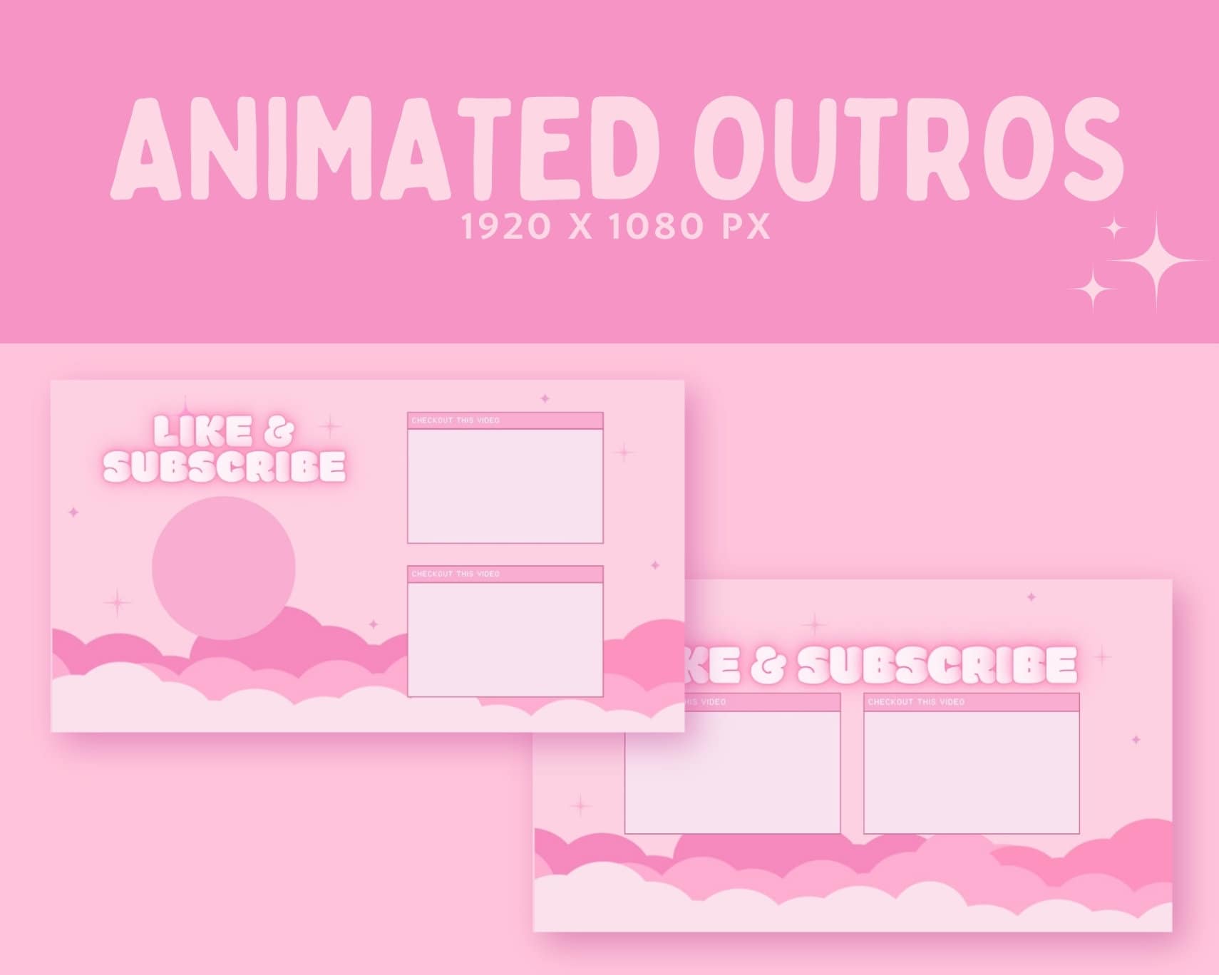 Ready to Use Cute Pink Kawaii Youtube Channel Kit | Intro / Loading ...