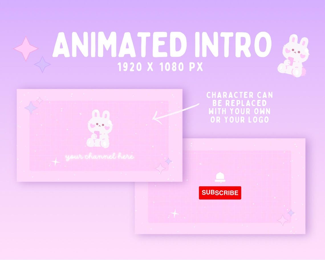 Personalised Cute Youtube Channel Kit | Intro / Outro & Channel Banner ...