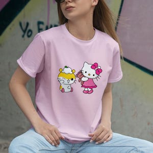 Cute Kitty Doll T-Shirt, Kitty Fan Gift, Softstyle Tee for Summer Vibes, Unisex Chill Day Essential, Cute Casual Wear, Kitty Lover