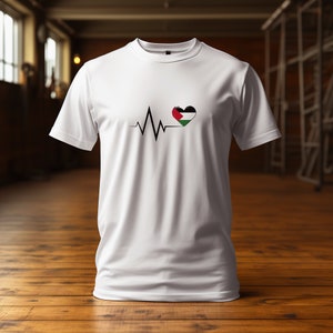 Palestine Heartbeat Flags T-Shirt, Support Human Civil Rights, Palestine T-shirt, Stand With Palestine, Save Palestine Shirt, Save Palestine