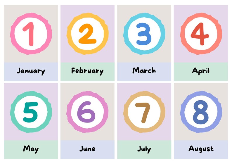 Months of the Year Flashcards | Printable Flashcards | 12 Cards ...