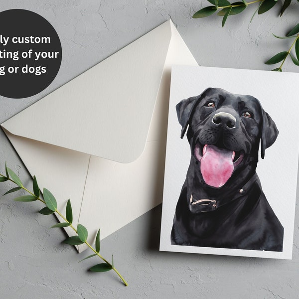 Fully Custom Dog Greeting Cards and Stationary Set- Custom Watercolor design of your dog(s) for you or as gifts
